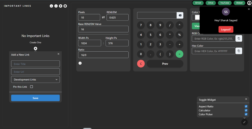 thumbnail of Dev, scrolling automatically on hover.