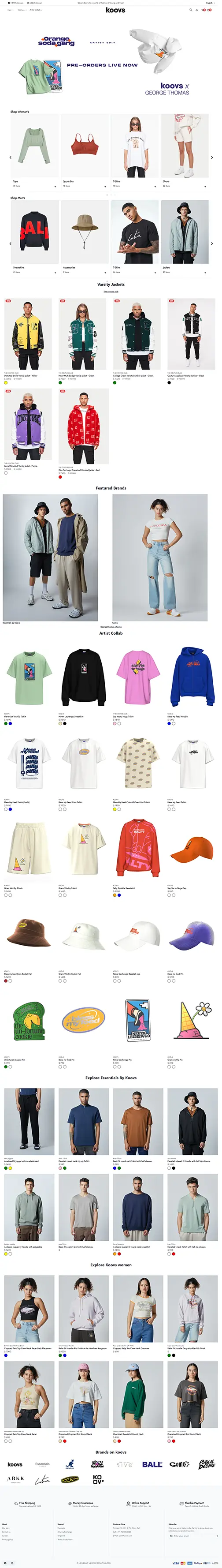 thumbnail of KOOVS, scrolling automatically on hover.